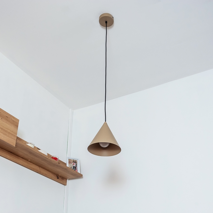 Lampadario a sospensione ETNA II 1x E27/15W/230V Ø 18,5 cm beige