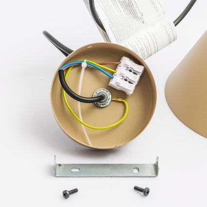 Lampadario a sospensione ETNA II 1x E27/15W/230V Ø 18,5 cm beige