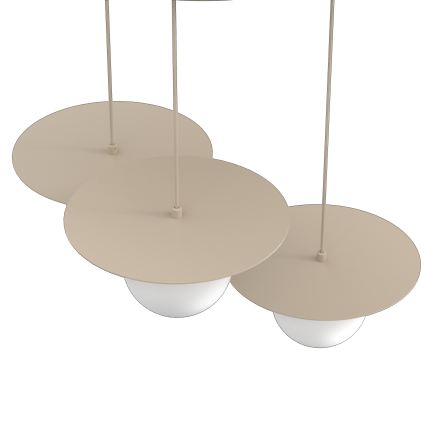 Lampadario a sospensione FLAT 3xE27/15W/230V beige