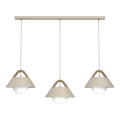 Lampadario a sospensione FUNDA 3xE27/15W/230V beige