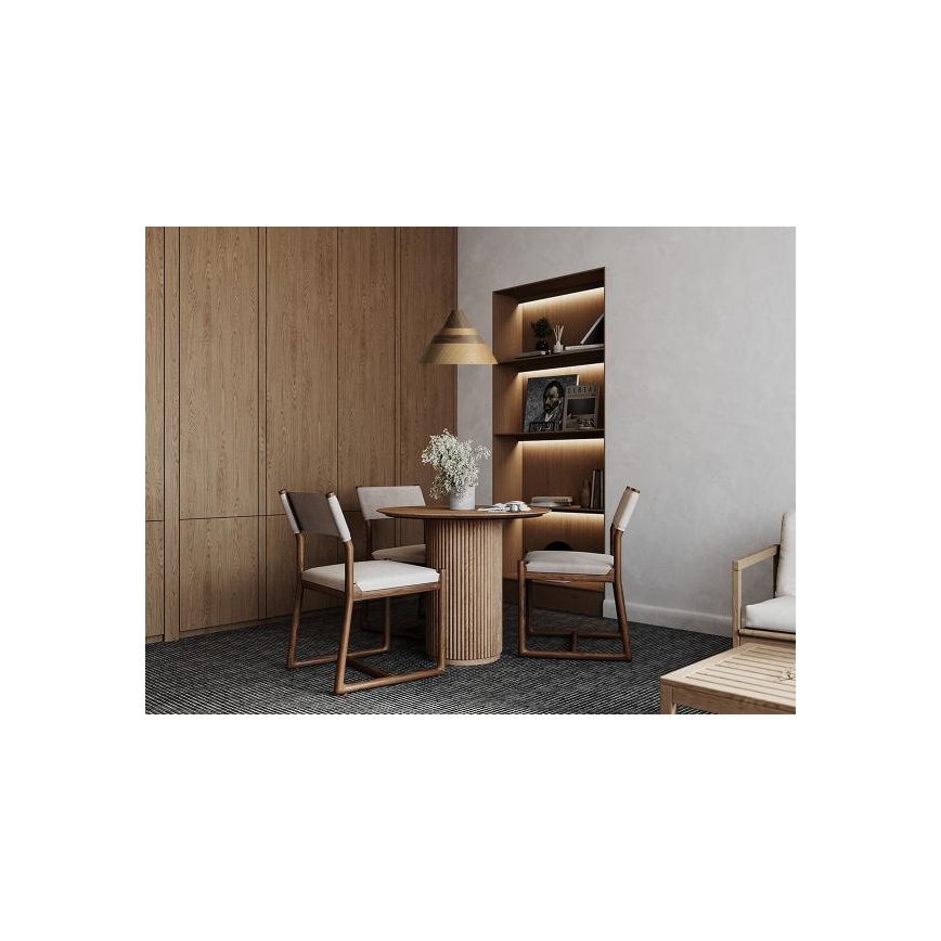Lampadario a sospensione in legno con cavo 1xE27/60W/230V Ø 33 cm massello/rovere/noce/legno di caucciù