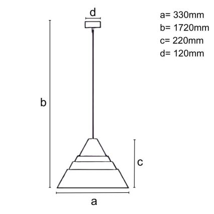 Lampadario a sospensione in legno con cavo 1xE27/60W/230V Ø 33 cm massello/rovere/noce/legno di caucciù