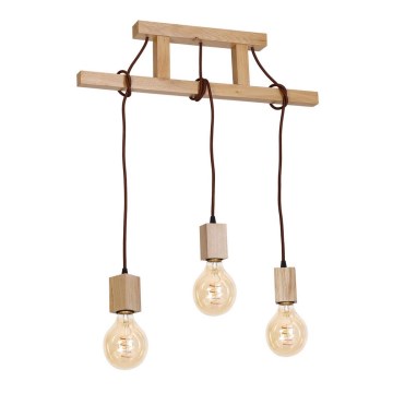 Lampadario a sospensione JACK 3xE27/40W/230V legno naturale