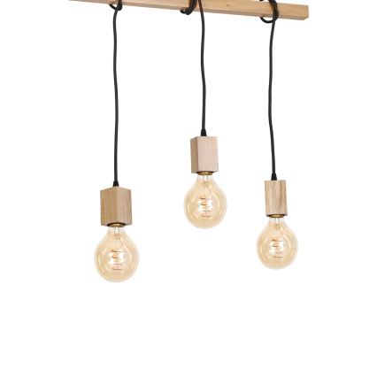 Lampadario a sospensione JACK 3xE27/40W/230V legno naturale