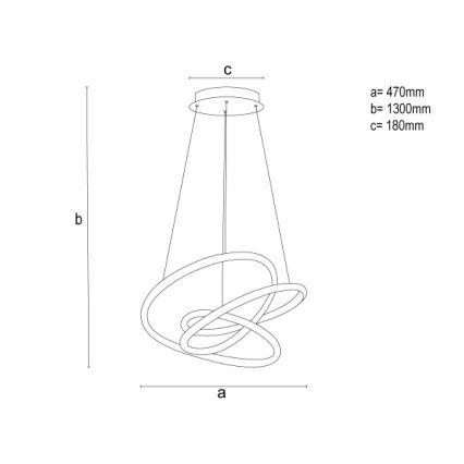 Lampadario LED dimmerabile a sospensione con cavo LED/90W/230V 3000-6500K Ø 47 cm + telecomando