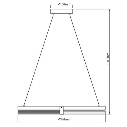 Lampadario a sospensione LED su cavo TRIANGLE LED/40W/230V 3000/4000/6000K Ø 60 cm nero