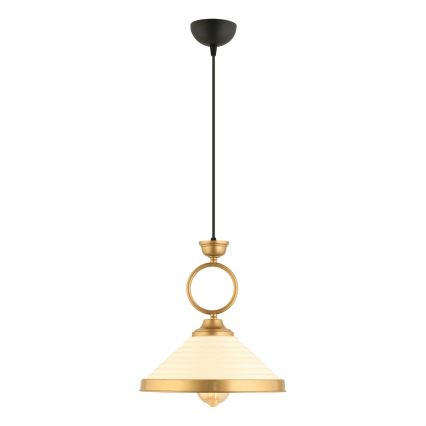 Lampadario a sospensione MONZA 1xE27/40W/230V Ø 30 cm crema/bronzo