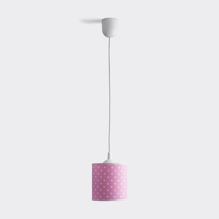 Lampadario a sospensione per bambini DOTS 1xE27/15W/230V diametro 15 cm rosa