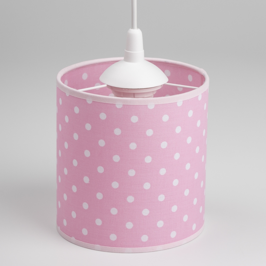Lampadario a sospensione per bambini DOTS 1xE27/15W/230V diametro 15 cm rosa