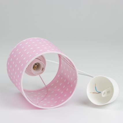 Lampadario a sospensione per bambini DOTS 1xE27/15W/230V diametro 15 cm rosa