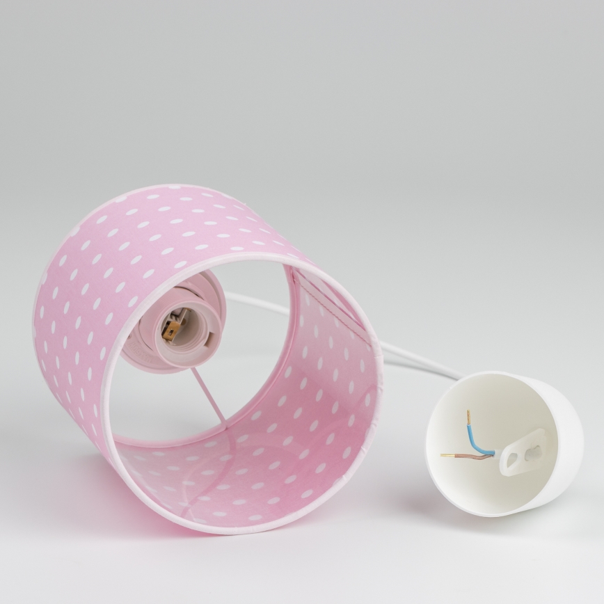 Lampadario a sospensione per bambini DOTS 1xE27/15W/230V diametro 15 cm rosa