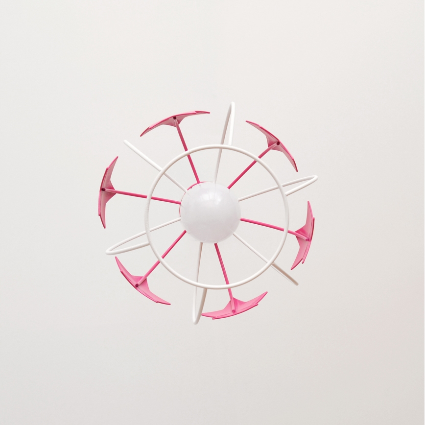 Lampadario a sospensione per bambini STARS 1xE27/15W/230V rosa/bianco