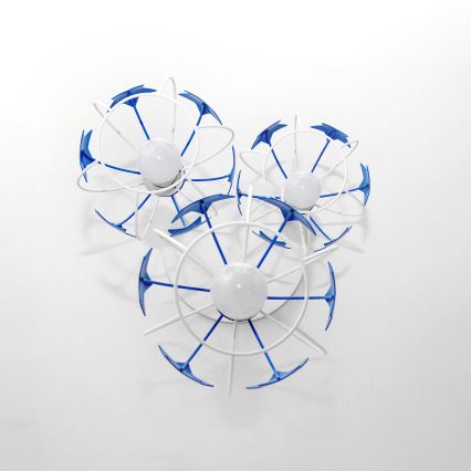 Lampadario a sospensione per bambini STARS 3xE27/15W/230V blu/bianco