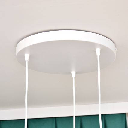 Lampadario a sospensione per bambini STARS 3xE27/15W/230V giallo/bianco