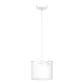 Lampadario a sospensione per bambini SWEET 1xE27/15W/230V bianco/bow