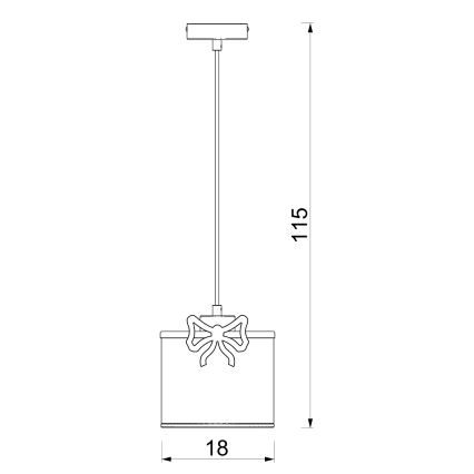Lampadario a sospensione per bambini SWEET 1xE27/15W/230V bianco/rosa/bow