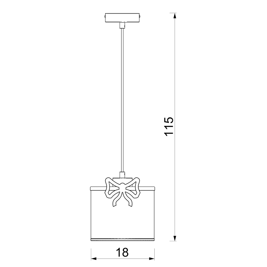 Lampadario a sospensione per bambini SWEET 1xE27/15W/230V bianco/rosa/bow