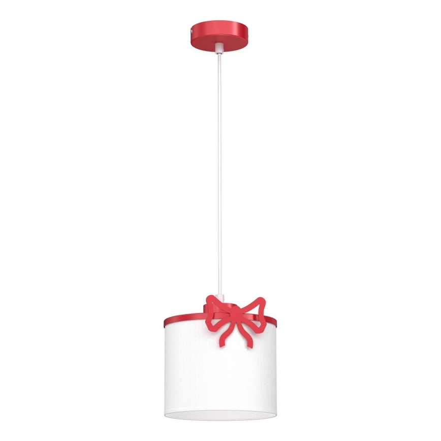 Lampadario a sospensione per bambini SWEET 1xE27/15W/230V bianco/rosso/bow