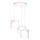 Lampadario a sospensione per bambini SWEET 3xE27/15W/230V bianco/rosa/fiocco