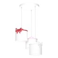 Lampadario a sospensione per bambini SWEET 3xE27/15W/230V bianco/rosa/rosso/bow