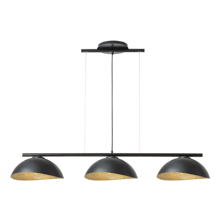 Lampadario a sospensione SOLAR 3xE27/60W/230V nero