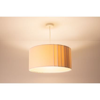 Lampadario a sospensione STRIPES 1xE27/60W/230V Ø 60 cm crema