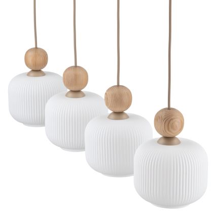 Lampadario a sospensione su cavo BALLO 4xE14/10W/230V beige