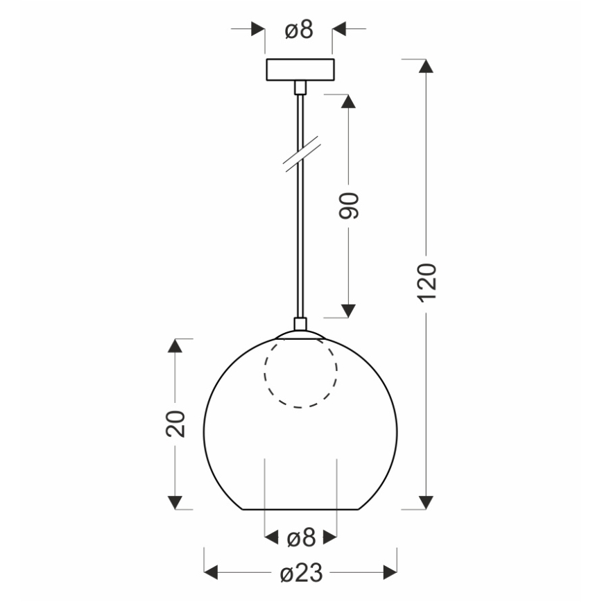 Lampadario a sospensione su cavo BRIN 1xG9/15W/230V nero fumé