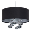 Lampadario a sospensione su cavo BUBBLE 1xE27/60W/230V diam. 40 cm nero