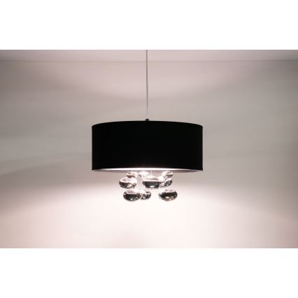 Lampadario a sospensione su cavo BUBBLE 1xE27/60W/230V diam. 40 cm nero