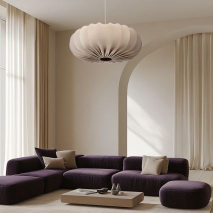 Lampadario a sospensione su cavo CAFEE 1xE27/40W/230V Ø 66 cm beige