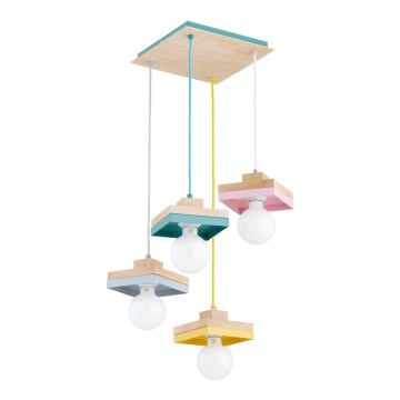 Lampadario a sospensione su cavo MIKO 3xE27/15W/230V multicolore