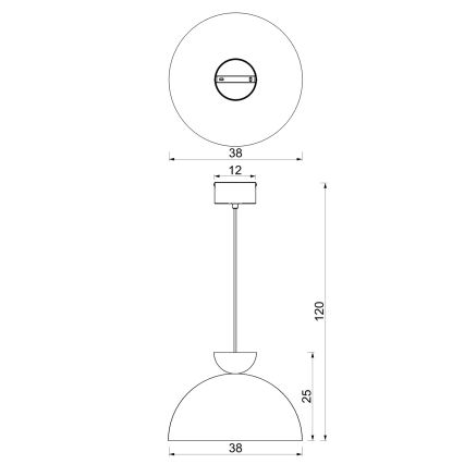 Lampadario a sospensione su cavo NEVIS 1xE27/15W/230V Ø 38 cm marrone