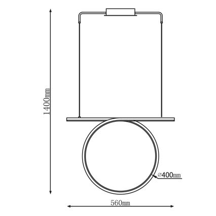 Lampadario a sospensione su cavo ODETTA LED/30W/230V 4000K nero