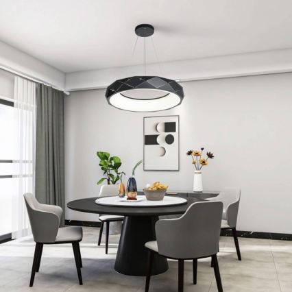 Lampadario a sospensione su cavo REUS LED/36W/230V 4000K Ø 61 cm nero
