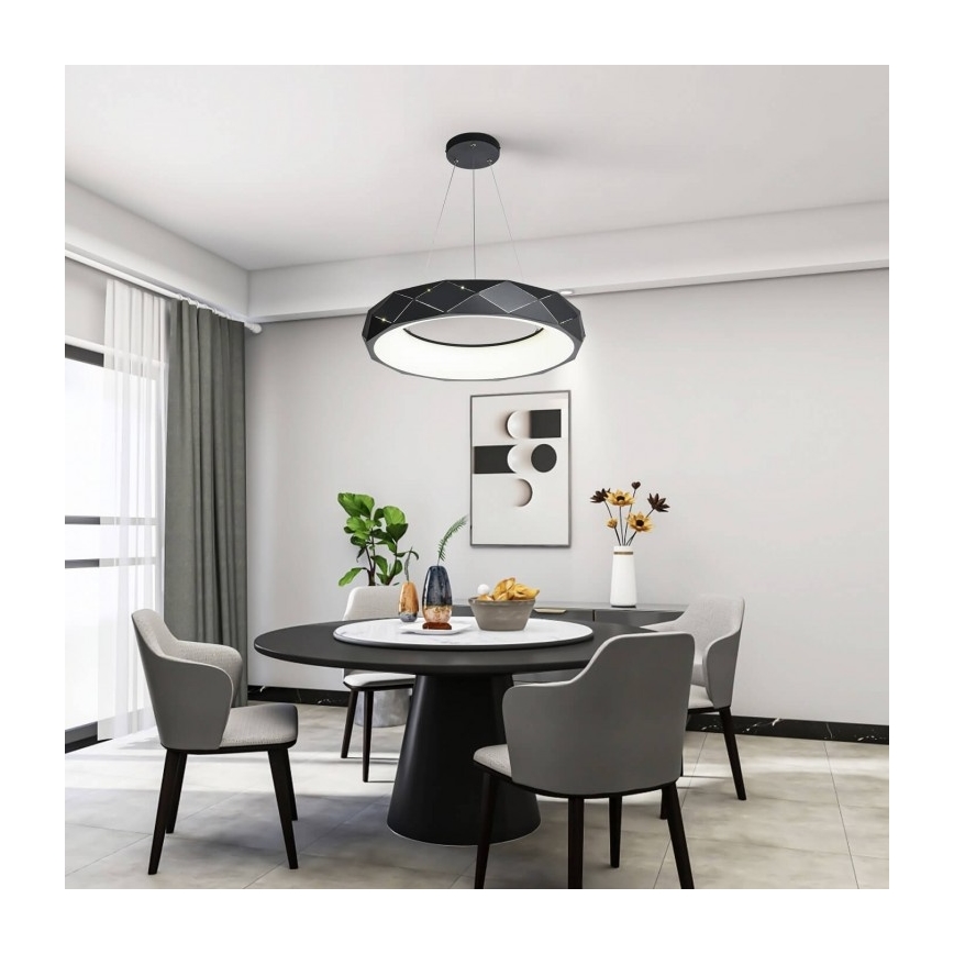 Lampadario a sospensione su cavo REUS LED/36W/230V 4000K Ø 61 cm nero