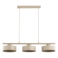 Lampadario a sospensione su cavo SELIA 3xE27/15W/230V beige