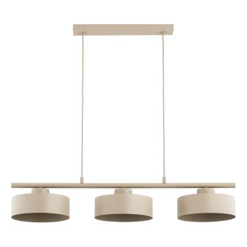 Lampadario a sospensione su cavo SELIA 3xE27/15W/230V beige