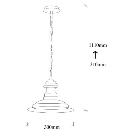 Lampadario a sospensione su cavo SIVANI 1xE27/40W/230V bronzo