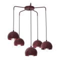 Lampadario a sospensione su cavo SOOL 5xE27/15W/230V bordeaux