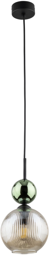 Lampadario a sospensione su cavo SOPHIA 1xE14/10W/230V nero/verde/beige fumé