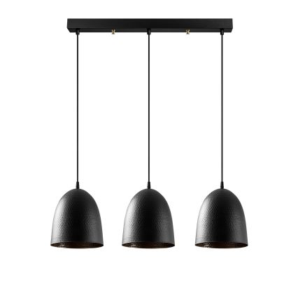 Lampadario a sospensione su cavo TATTOO 3xE27/40W/230V nero