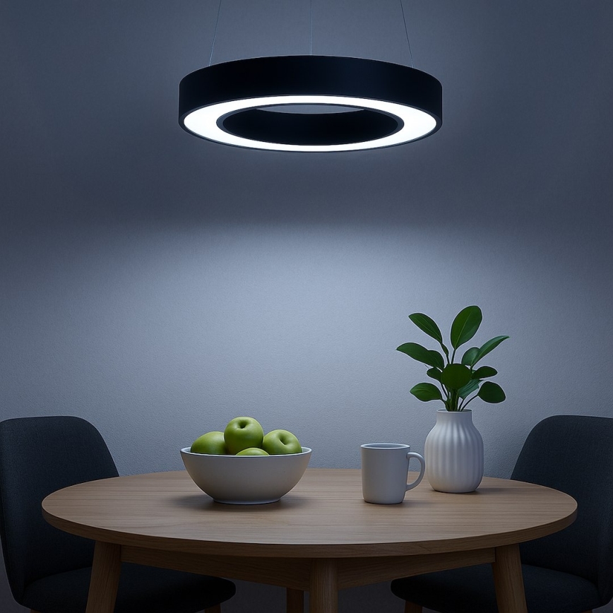 Lampadario a sospensione su cavo UNION LED/40W/230V 3000/4000/6500K Ø 40 cm nero