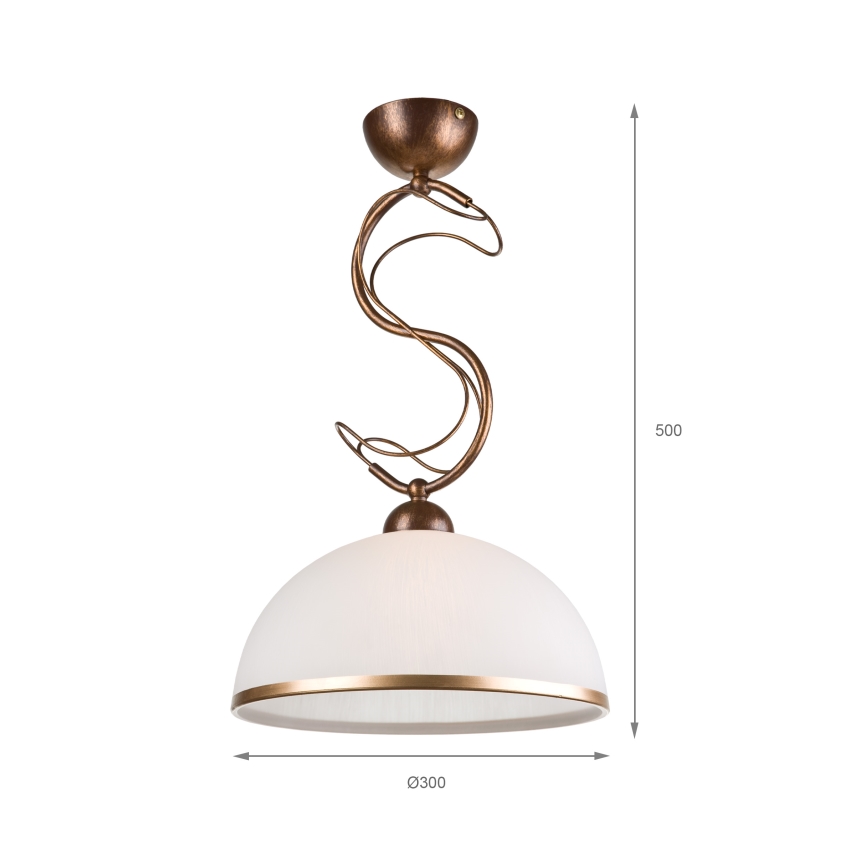 Lampadario a stelo COBRA 1xE27/60W/230V diam. 30 cm bronzo/patina