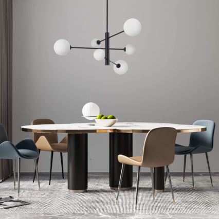 Lampadario a stelo DORADO 6xG9/40W/230V nero