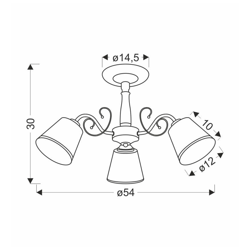Lampadario a stelo LOSANNA 3xE14/40W/230V in ottone