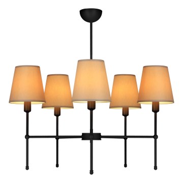 Lampadario a stelo MADELA 5xE14/40W/230V beige/nero