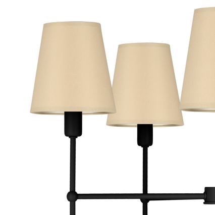 Lampadario a stelo MADELA 5xE14/40W/230V beige/nero