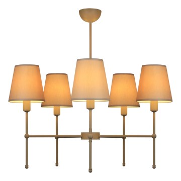 Lampadario a stelo MADELA 5xE14/40W/230V bianco/beige