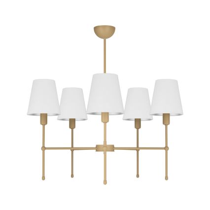 Lampadario a stelo MADELA 5xE14/40W/230V bianco/beige